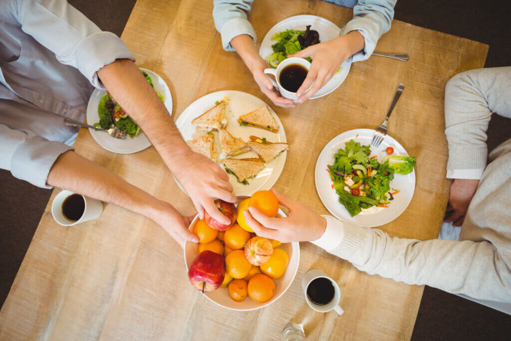 cropped image of business people having breakfast 2023 11 27 05 07 59 utc