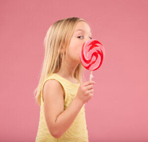 candy sweets and lollipop with girl in studio for 2025 04 06 08 56 27 utc